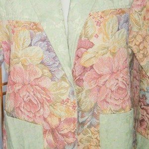 Vtg Jacket 14 Melissa Collection Tapestry floral